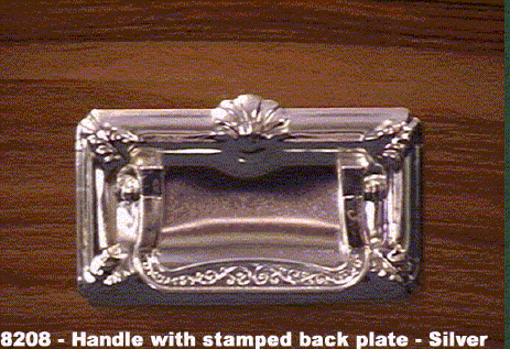 8208 - Handle with stamped back plate - silver