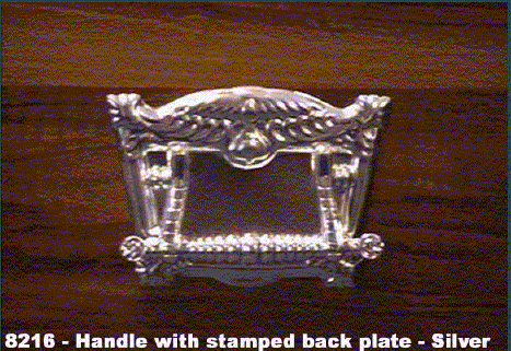 8216 - Handle with stamped back plate - silver