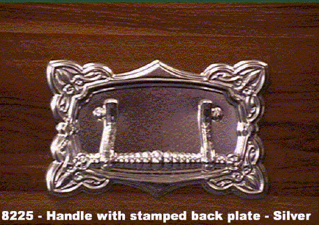 8225 - Handle with stamped back plate - silver