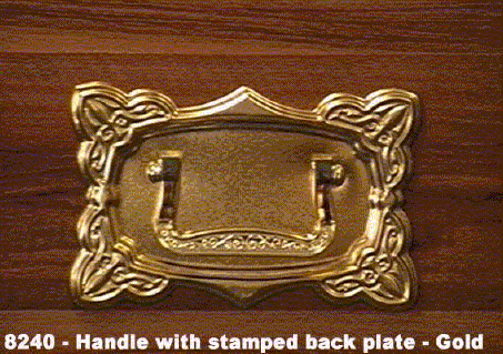 8240 - Handle with stamped back plate - Gold
