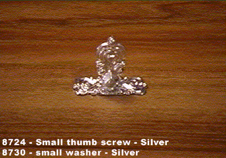 8724 , 8730 - Small thumb screw - silver, small washer - silver