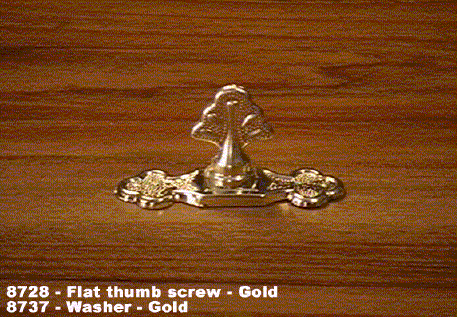 8728, 8737 - Flat thumb screw - gold, washer - gold