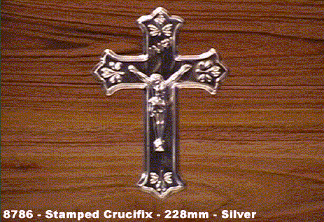 8786 -  Stamped crucifix - 228mm silver
