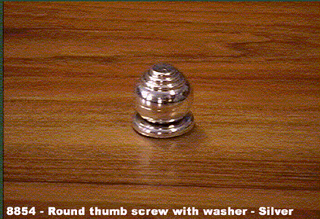 8854 - Round thumb screw with washer - silver