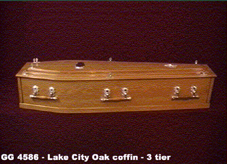 Lake City Oak coffin - 3 tier