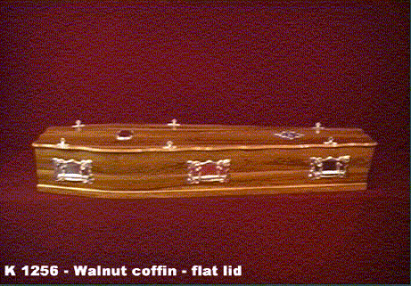 Walnut coffin - flat lid