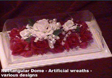 Rectangular dome - artificial wreaths - various sizes
